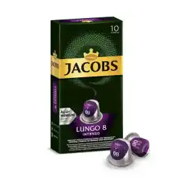 JACOBS - Lungo 8 Intenso - Yüksek Yoğunluk - Keskin ve Yoğun - Espresso Kapsülleri - 10 alüminyum kapsül