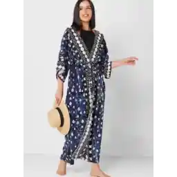 Printed Tie Detail Coverup