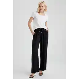 Defacto Florida Florida Pocket High Waist Wide Leg Viscose Trousers