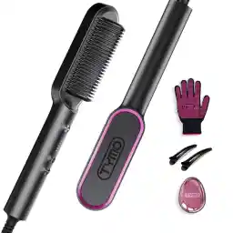 TYMO stijltang, Hair Straightener Brush, Snelle Verwarming & 5 Temperatuurinstellingen & Anti-Verbranding, Perfect Voor de Professionele Salon Thuis, Stijltangborstel, TYMO RING