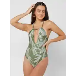 Halter Neck Printed Swimsuit