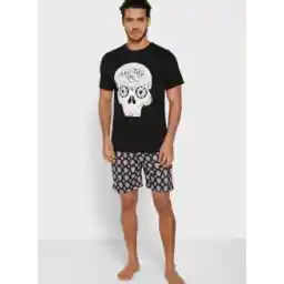 Skull Printed Shorts and T-Shirt Set