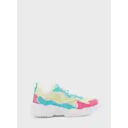 Textured Colourblock Lace Detail Sneaker