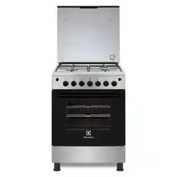 Electrolux 60x60cm Freestanding Cooker, Full Gas Cooking Range with 4 Burners, Automatic Ignition & Thermocouple Safety, XL Oven Capacity, Stainless Steel Finish, Separate Knob for Grill, EKG611A1OX