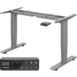MAIDeSITe height-adjustable desk electric with 2 powerful motors, desk frame height-adjustable 3-stage as well as 4 memory control and collision protection function -T2 Pro Plus(Grey)