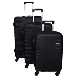 TrekKit Suitcase Set of 3 Pieces ‚ 20/24/28 inch HardSide Suitcase - ABS Material with 4 Wheels Spinner (Set of 3, Black)
