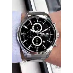 Ferrucci Function Erkek Kol Saati 3 Atm Su Geçirmez Gümüş Renk Çelik Kordon + Bileklik Wlg257
