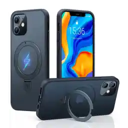 TORRAS Ostand Q1 Guardian for iPhone 12 Case/iPhone 12 Pro Case for MagSafe (No. 1 Magnetic Force, Invisible Stand, Military Protection) Shockproof Mobile Phone Case iPhone 12 Case All-in-One Black