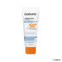 کرم مرطوب کننده صورت باباریا +SPF50 حاوی هیالورونیک اسید مناسب انواع پوست 75 میل