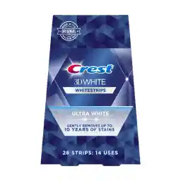Crest 3D White Ultra White Whitestrips, Gently Removes Up to 10 Years of Stains, 28 Strips, 14 Treatments