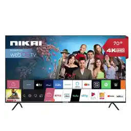 Nikai 70 Inch UHD LED WebOS Smart Tv Platinum Series, Magic Remote, Cinema Screen Design 4K Ultra HDR, Dolby Audio, Smart Voice Control, Apps YouTube, Netflix, Shahid – NIK70MEU4STN1