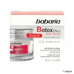 کرم بوتاکس صورت باباریا حاوی آنتی اکسیدان و تری پپتید 50 میل