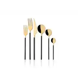 TAÇ MORENA 36 PARÇA ÇATAL KAŞIK BIÇAK SETİ SİYAH-GOLD