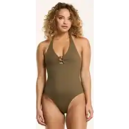 Shiwi Swimsuit CARY HALTER STRUCTURE - forest green cyprus - 42