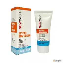 کرم ضد آفتاب نیوول +SPF50 بی رنگ مناسب انواع پوست 50 میل