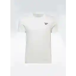 Yuvarlak Yaka Düz Beyaz Erkek T-Shirt HG4443 RI Left Chest Logo