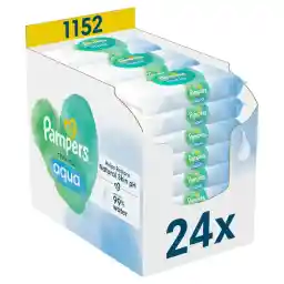 Pampers Harmonie Aqua Wet Wipes 24 Packs of 48 Wet Wipes, 1152 Wet Wipes to Help Restore Skin's Natural pH Lightweight Lotion with 99 Percent Water