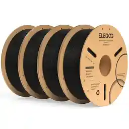 ELEGOO PLA+ Filament, PLA Plus 3D Printer Filament, Harder and Stronger Filament, 3D Printing Materials, Dimensional Accuracy +/-0.02 mm, Compatible with FDM Printers, 4 kg/Spool, 1.75 mm, 4 kg Black