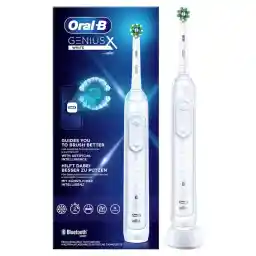 Oral-B Genius X Electric Toothbrush, 6 Cleaning Modes for Dental Care, Artificial Intelligence & Bluetooth App, Gift for Men / Women, Designed by Braun, White
