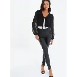 Tie Detail Mesh Crop Top