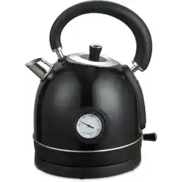 MOA Waterkoker Retro - 2200 Watt - 1,8 Liter - RVS - BPA-vrij - Elektrisch - Zwart - EK3TB