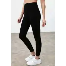 GRIMELANGE Monroe Women's Comfort Fit Wide Waist Elastic Gathering Full Length Black Tights