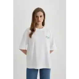 Defacto T-Shirt - White - Oversize