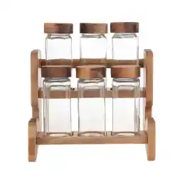 ست جا ادویه 6 پارچه ال وی طرح کلاسیک کد 6353460687 به همراه استند