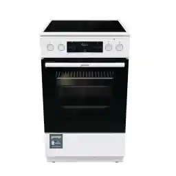 Gorenje GECS5C 60 WPA Electric Stove with Glass Ceramic Hob, 50 cm, 70 Litres, GentleClose, Quick Heating, AirFry, ExtraSteam, Telescopic Pull-Outs, AquaClean, White, 740538, 70 L