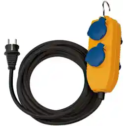 Brennenstuhl 1169200010 Construction Site Cable IP54 with Powerblock 5 m Black H07RN-F3G1,5, Yellow