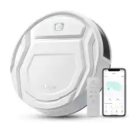 LEFANT Saugroboter, 2200Pa Staubsauger Roboter, 120Mins Max, WLAN Roboterstaubsauger, Selbstaufladend, App/Alexa, Ideal für Tierhaare, Teppich, Hartboden 210P Weiß mit Fernbedienung