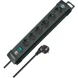 Brennenstuhl Premium-Line Power Strip 6 Sockets 3 m Cable Various Colours, black, 1951160100