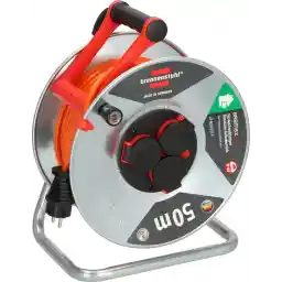 Brennenstuhl Garant S V2 IP44 Cable Reel 50 m Outdoor (Made in Germany, Cable in Signal Colour Orange, Sheet Steel, Short-Term Outdoor Use)