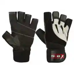 دستکش بدنسازی اشبالت مچ بند دار پاور ایکس BRS | مشکی/طوسی