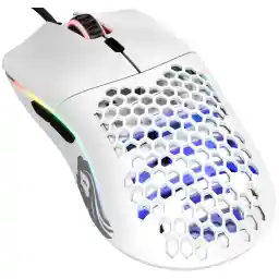 ماوس العاب من جلوريوس موديل O 67 غرام سوبر لايت هوني كومب RGB ابيض غير لامع USB