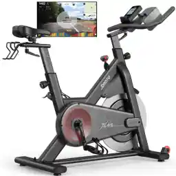 JOROTO Belt Drive Indoor Cycling Bike for Home Gym, Magnetic Resistance, Height Adjustable Seat and Readable Display, 300/330lbs Capacity Exercise Bike Stationary Bikes, 44 Days Kinomap Membership