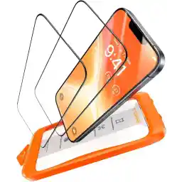 TORRAS iPhone 13/13 Pro/14 Protective Glass, Unbreakable Top 9H, Military Level Made of Durable German Protective Film for iPhone 13/13 Pro/14 for Tempered Glass [Full Screen] Pack of 2