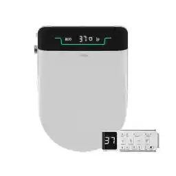 مقعد بيديه ذكي من ميجي، مقعد بيديه كهربائي للمراحيض الممدودة مع جهاز تحكم عن بعد، فتح وإغلاق تلقائي، مجفف هواء دافئ ووظائف غسيل مدعومة بخاصية التحكم في درجة الحرارة، لون أبيض قطني، موديل #001U