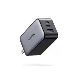 UGREEN Nexode Charger, Type C Rapid Charger, 65W PD, GaNII Gallium Nitride, USB-C 2 and USB-A*1, PD3.0, PPS Standard, Foldable, Compatible with iPhone 16/15/14, MacBook, iPad, Galaxy, Android and