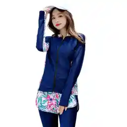 Teddy hys2128 Women's Fitness Swimsuit, Body Cover, Rash Guard, 5-Piece Set, Tank Top, Leggings, Long-Sleeved Rash Parka, UPF 50+, 98.7% UV Protection