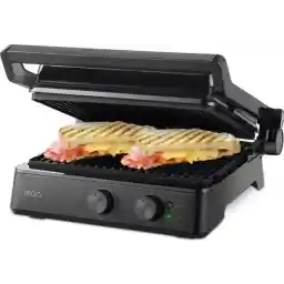 Tosti Apparaat XL voor 4 Tosti's met Temperatuurregeling - 2400W - Grill IJzer - Contactgrill - Panini - Apparaten - Uitklapbaar
