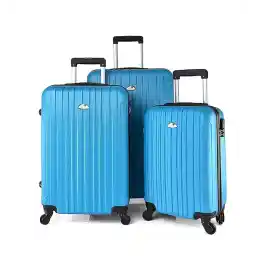New Travel Hard Luggage Trolley Travel Bag Suitcase Lightweight 3 Pieces Set Size 28/24/20 Inch BR653/3P Blue