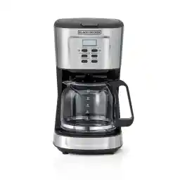 BLACK+DECKER 12-Cup Coffee Maker, 900W Programmable Drip Coffee Machine, 1.5L Glass Carafe, 24-Hour Timer, Keep Warm Function, LCD Display, Auto Shut-Off, Boil Dry Protection, Black - DCM85-B5