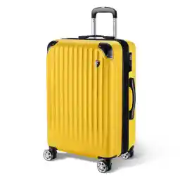 New Trip Expandable Suitcase with Double Wheels, Carry-on, Lightweight, Large, Size S for 1–3 Nights (2–4 Days), Zipper, Silent, TSA Lock, International Travel, Business Trips, Large 10.6 gal