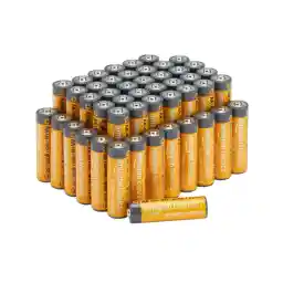 Amazon Basics 48 Pack AA High-Performance Alkaline Batteries, 10-Year Shelf Life, Easy to Open Value Pack