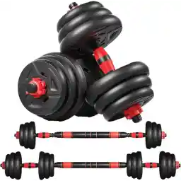 3 in 1 Adjustable Dumbbells Set Dumbbell and Barbell Set for Home Fitness Exercise Gym Workout with Extension Bar for Women Men