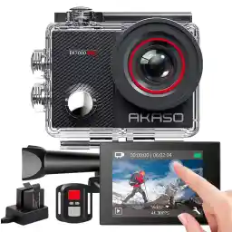 AKASO Action Cam 4K 20MP WiFi 40M Underwater Camera Waterproof Ultra HD Touchscreen Adjustable Wide Angle Ice Action Cam with 2.4G Remote Control and 25 Accessories Kit