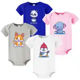 بادی آستین کوتاه نوزادی نیل کوک مدل FunG مجموعه 4 عددی