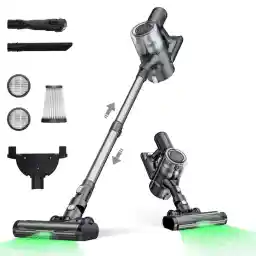 Proscenic P12 Cordless Vacuum Cleaner, Vertect Light, Anti-Tangle Brush, Stick Vacuum with Touch Display, 33Kpa/120AW Cordless Vacuum, Max 60mins Runtime, Deep Clean for Pet Hair, Hard Floor & Carpets