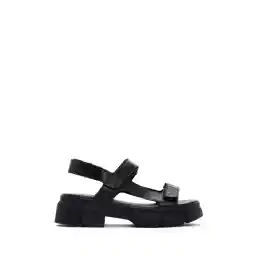 Derimod Black Leather Sandals - Banded and Thick Sole, Model 24sfd350318